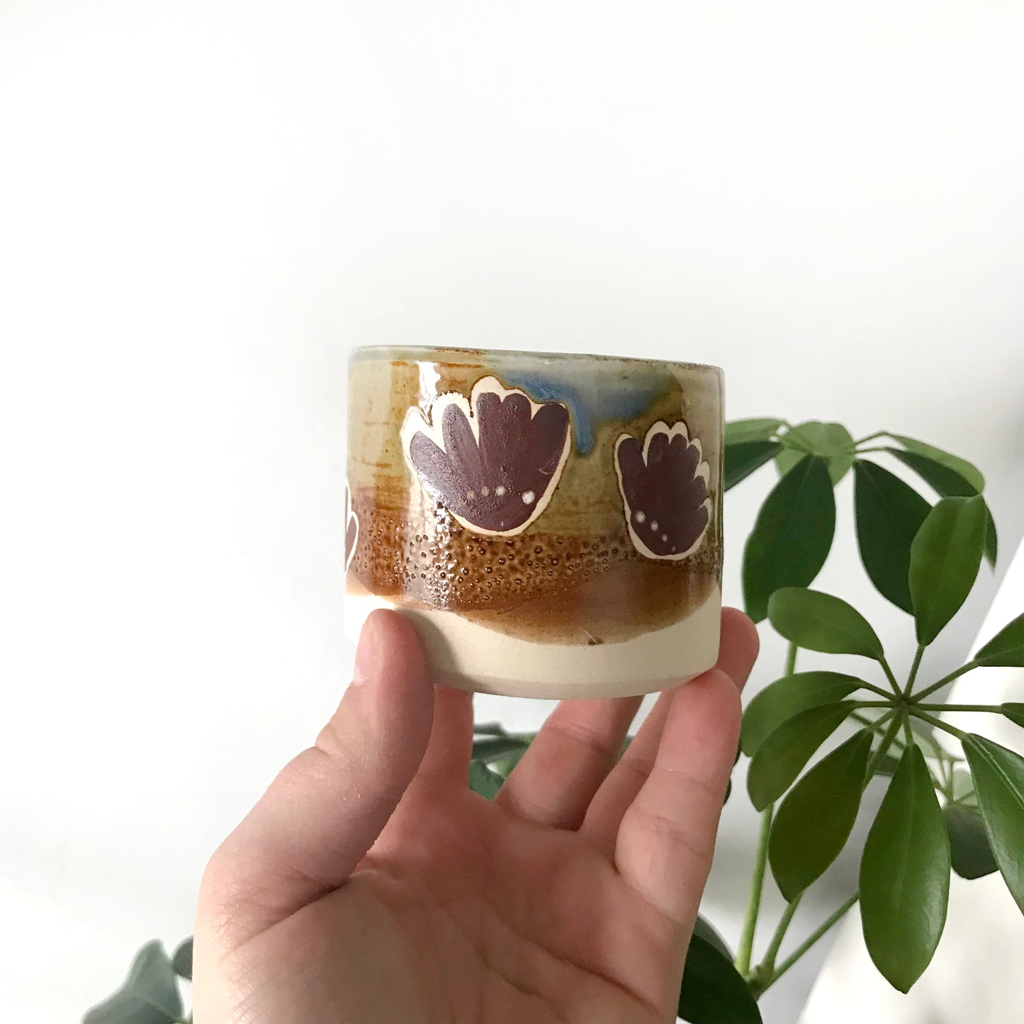 Floral trinket dish, plant pot (small)