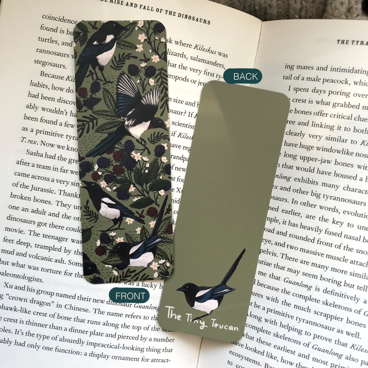 Magpies and Blackberries Bookmark