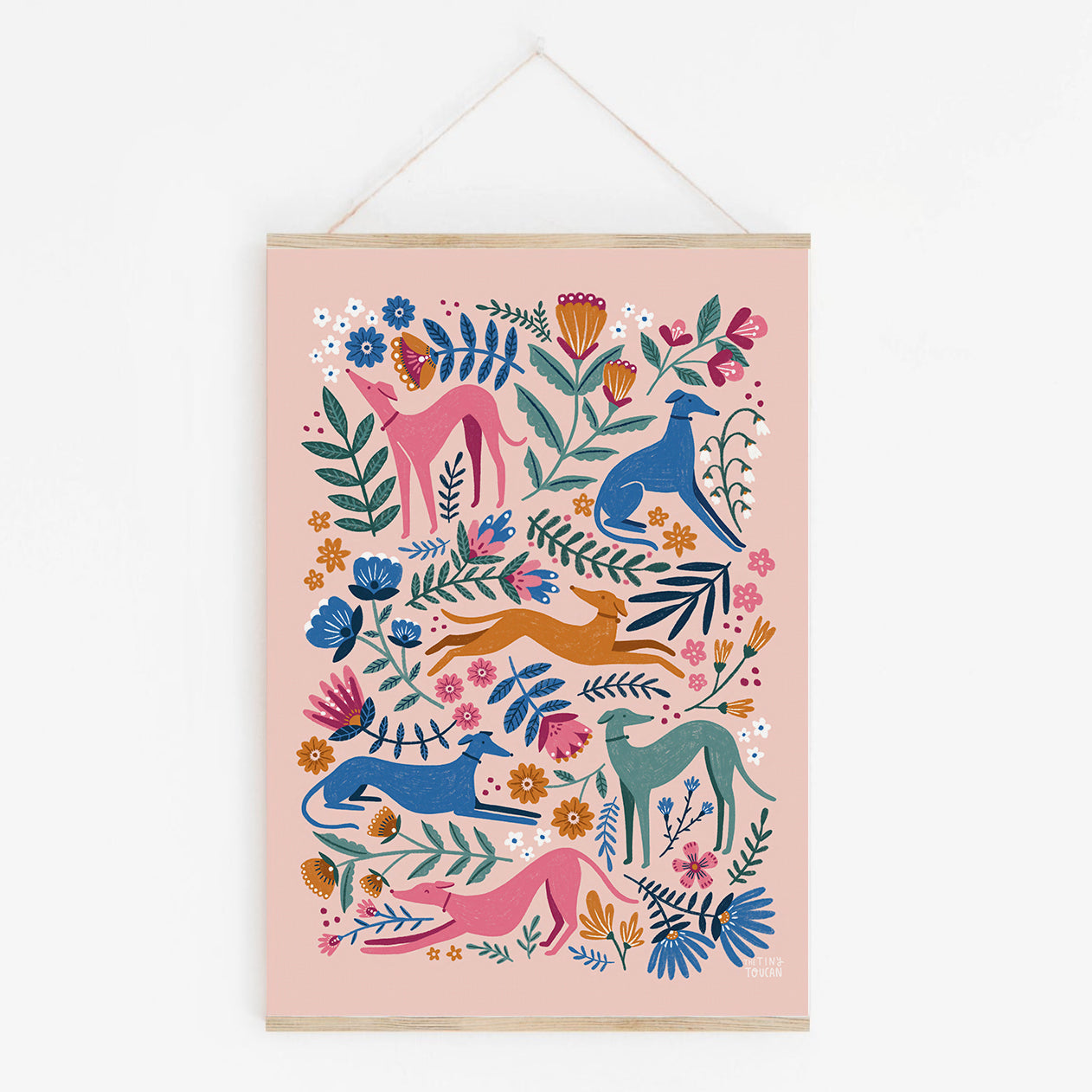 Long Dogs Fine Art Print in Spring