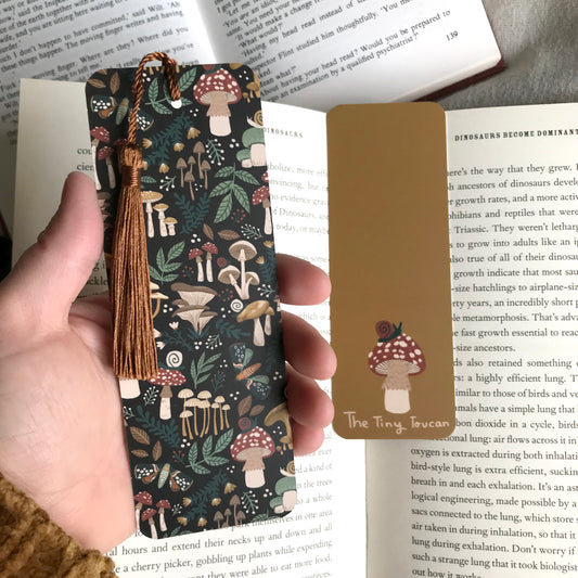 Mushroom Bookmark in Black