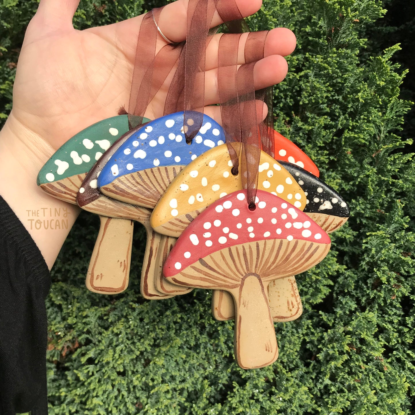 Speckled Mushroom Ornament