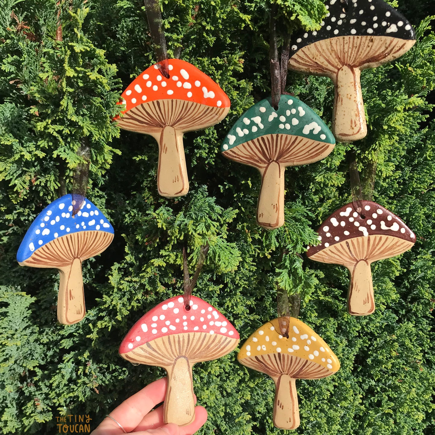 Speckled Mushroom Ornament