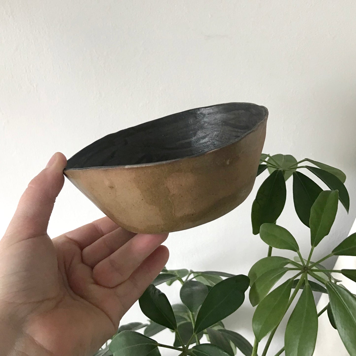Wibbly Wobbly Black Floral Bowl (SECOND)