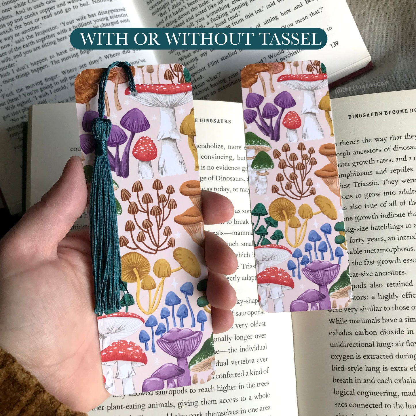 Mushroom Bookmark in Rainbow