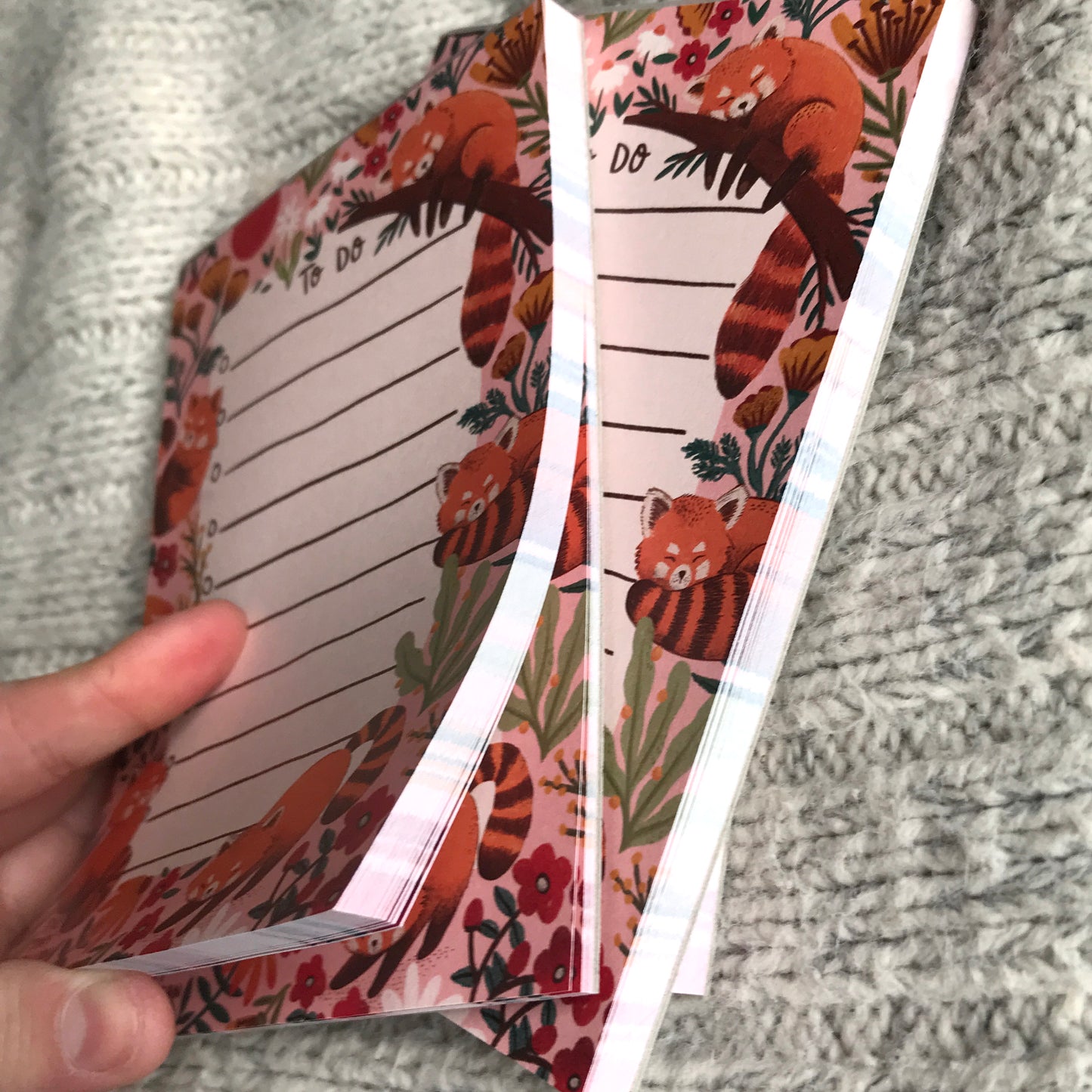 Pink Red Panda Memo Pad
