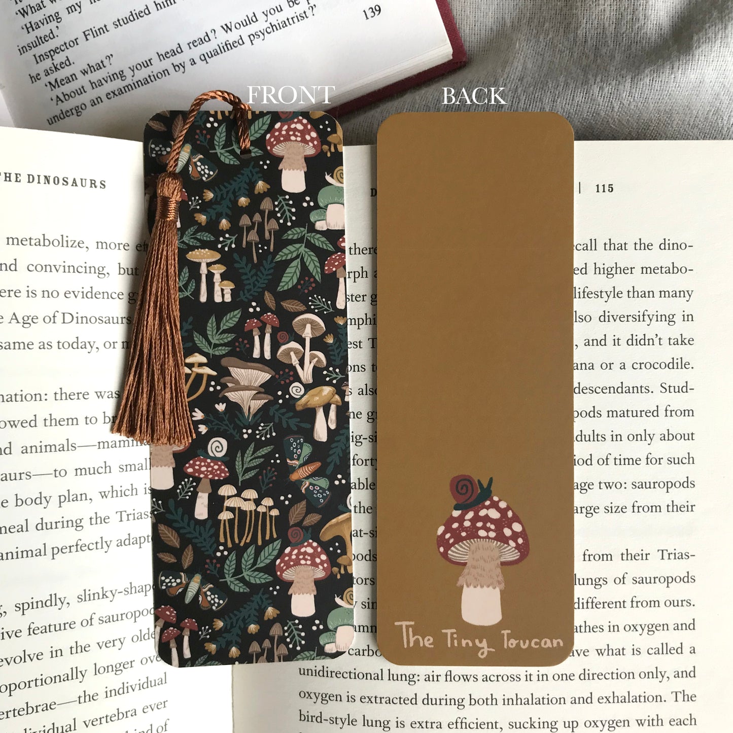 Mushroom Bookmark in Black