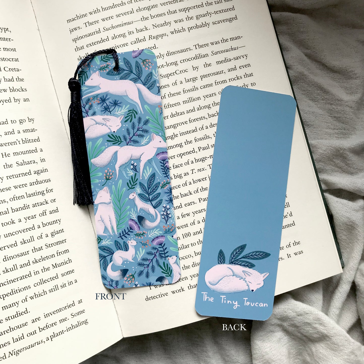 Arctic Fox and Stoat Bookmark