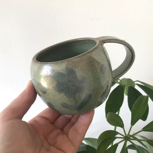 Moss Green flower mug (small)