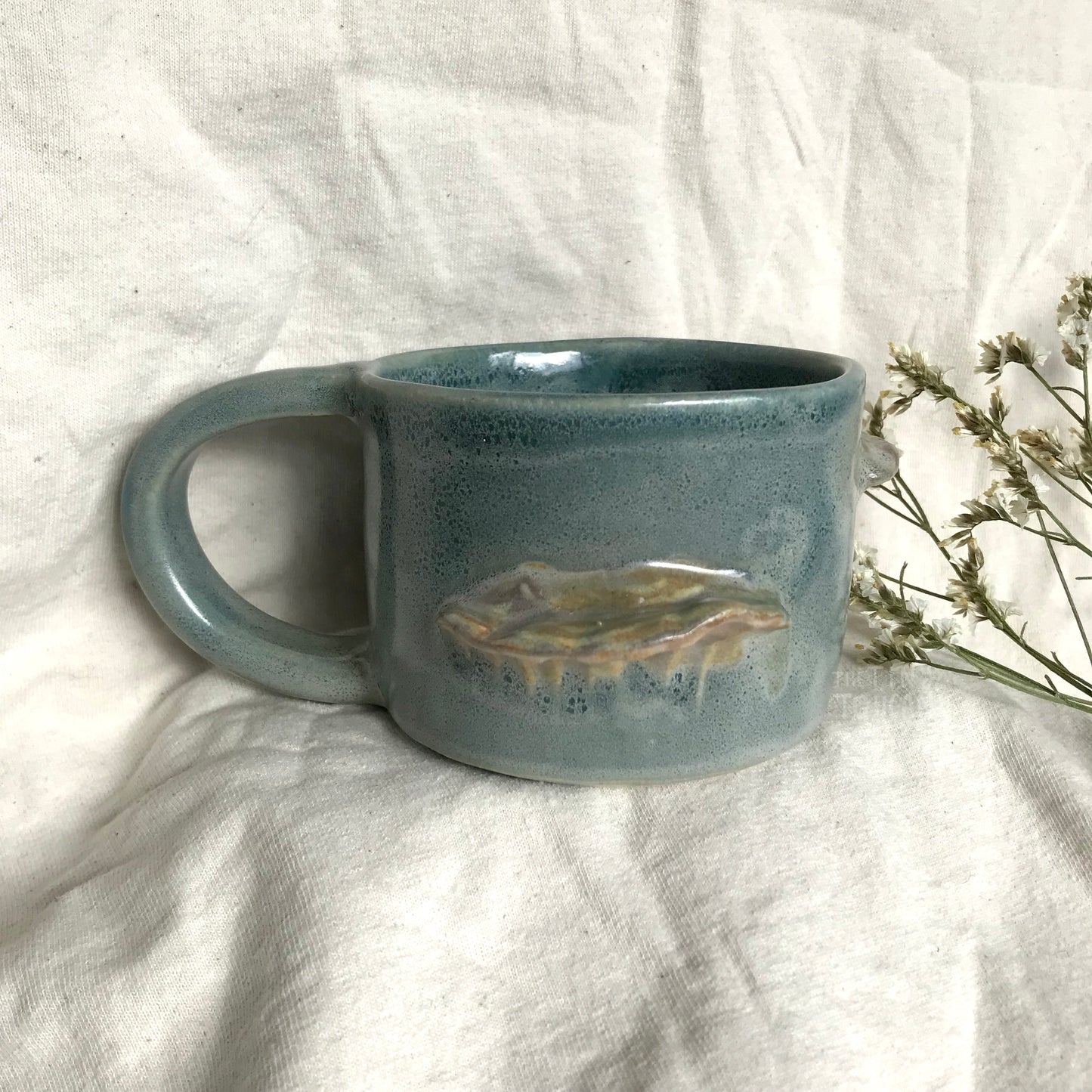 Mushroom Mug in Teal Waterfall