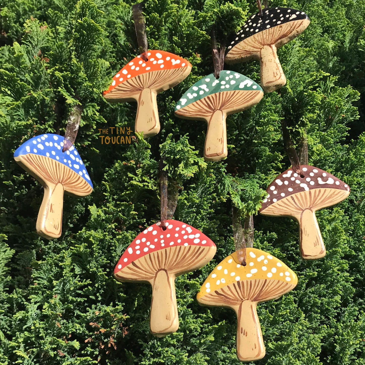Speckled Mushroom Ornament