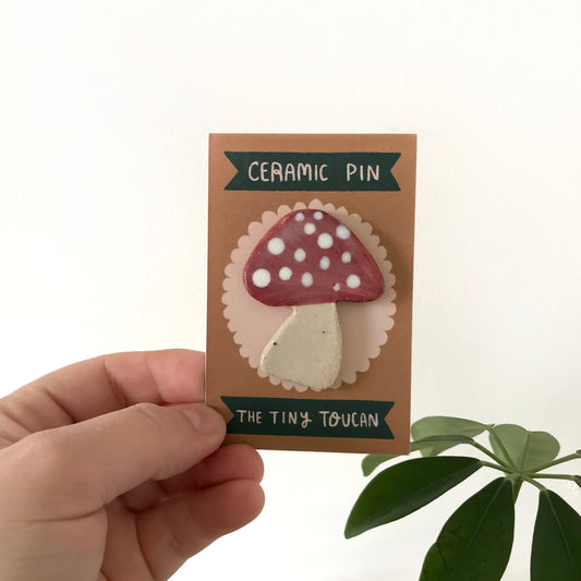 Mushroom Ceramic Pin