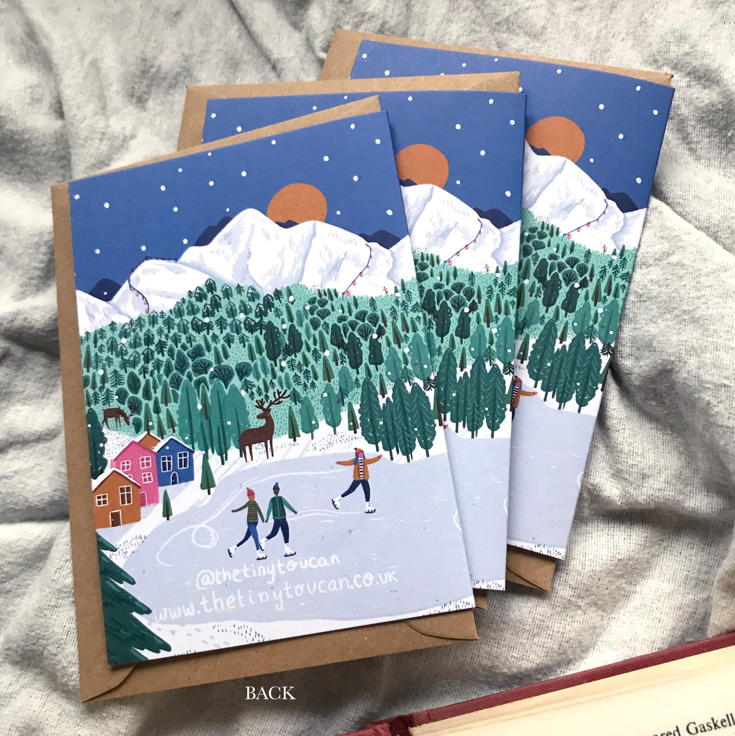 Ice Skaters Christmas Card