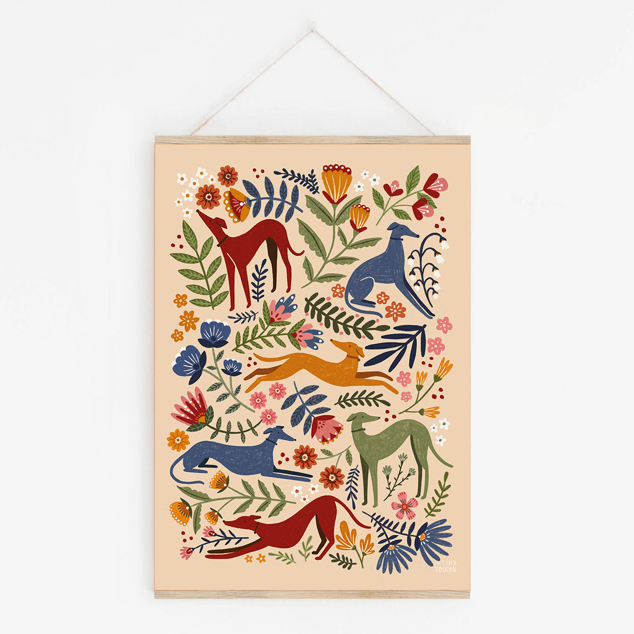 Long Dogs Fine Art Print in Autumn