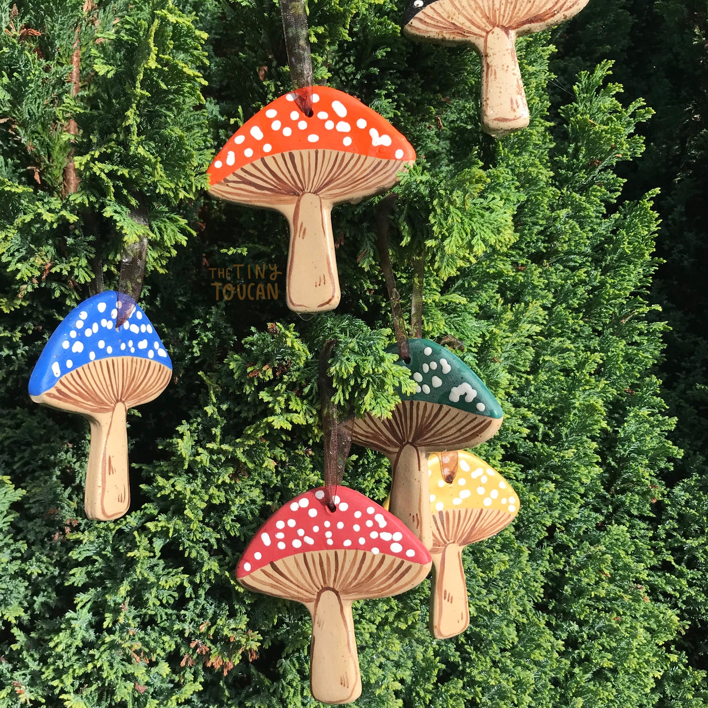 Speckled Mushroom Ornament