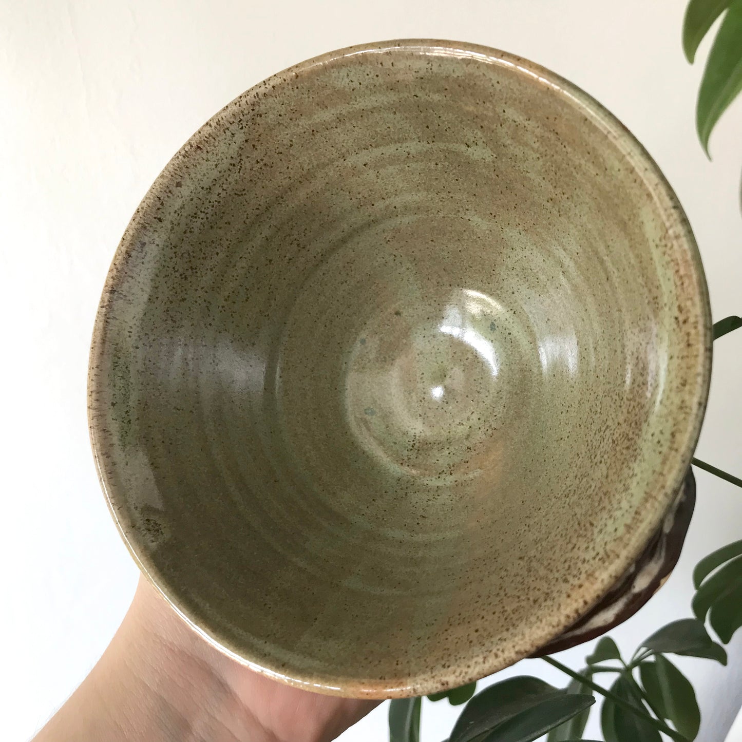 3D Mushroom Ramen Bowl in Mustard Green Speckle
