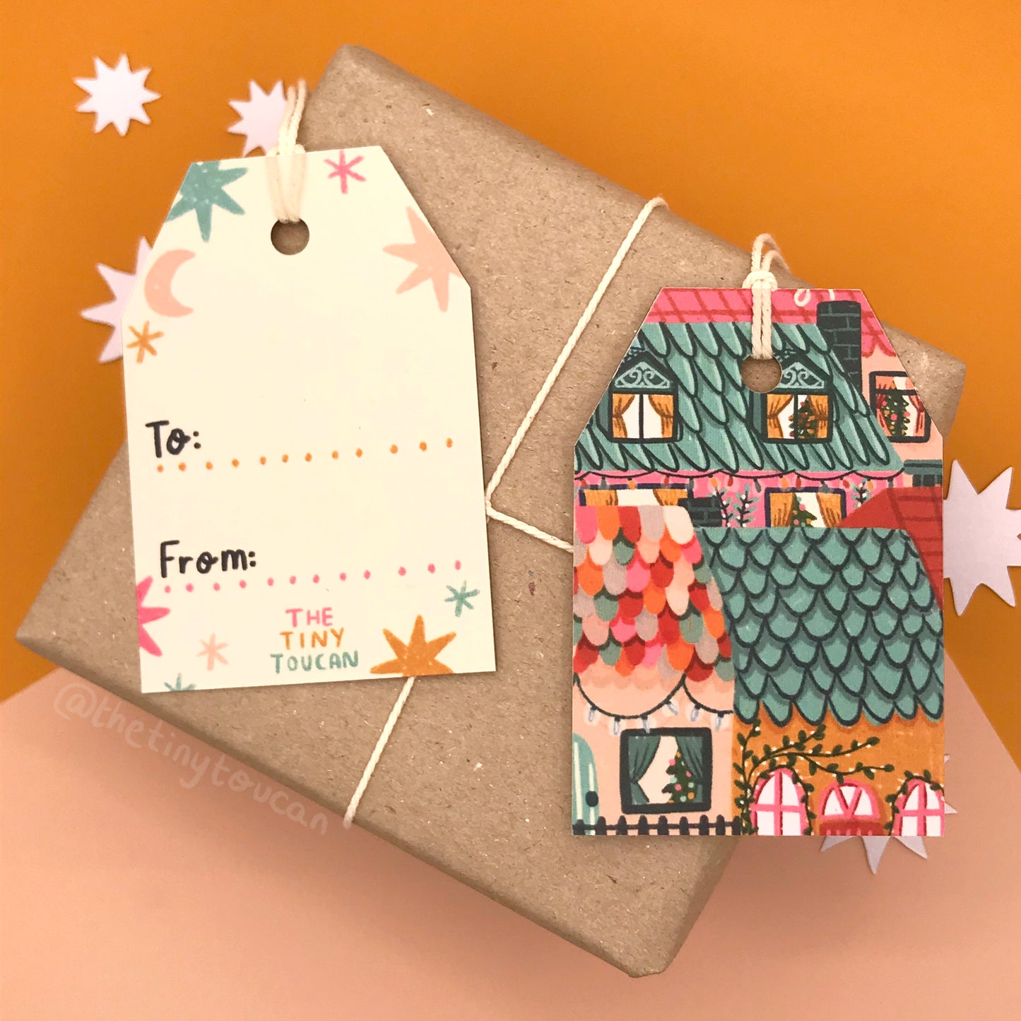 Set of 9 Colour Pop Christmas Gift Tags