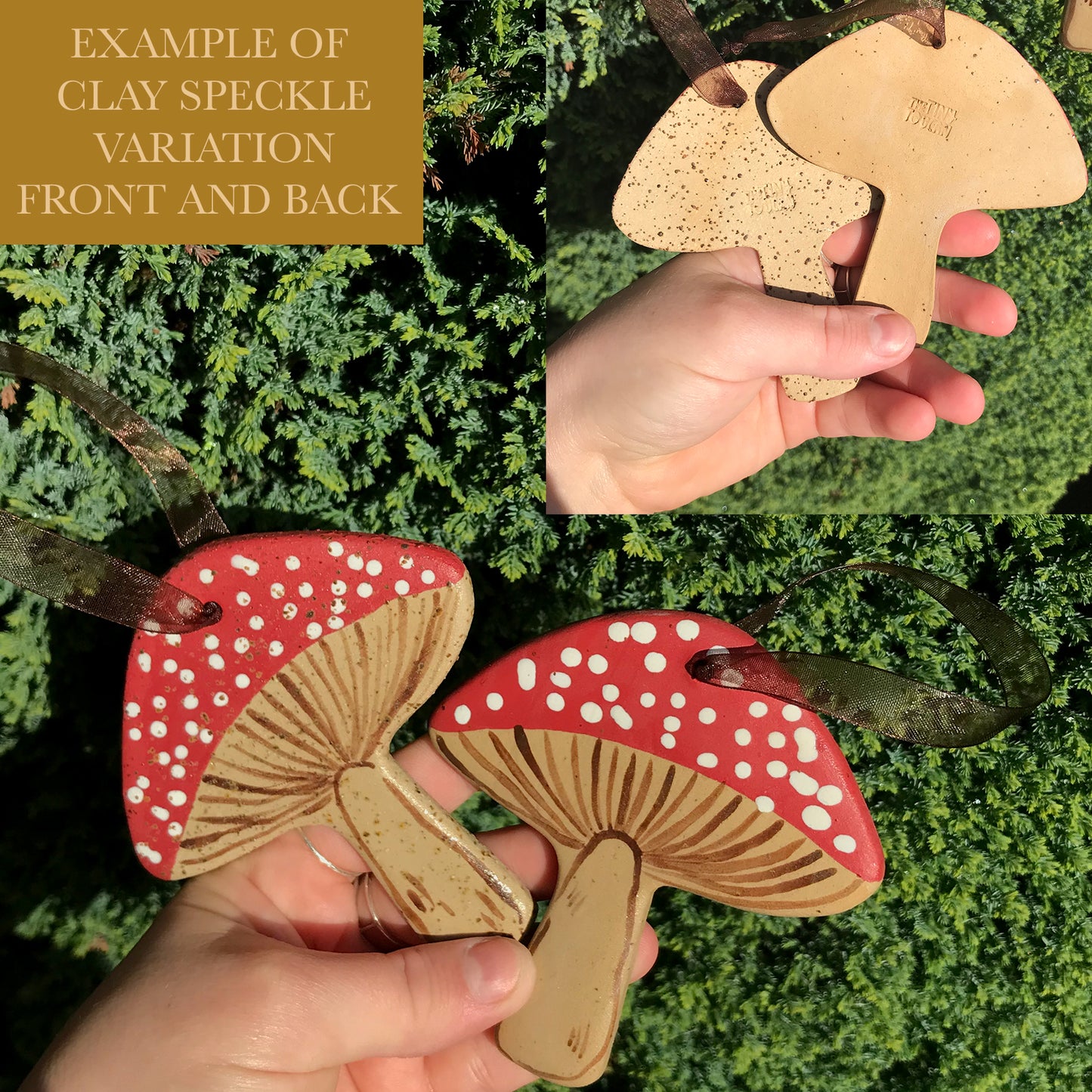 Speckled Mushroom Ornament