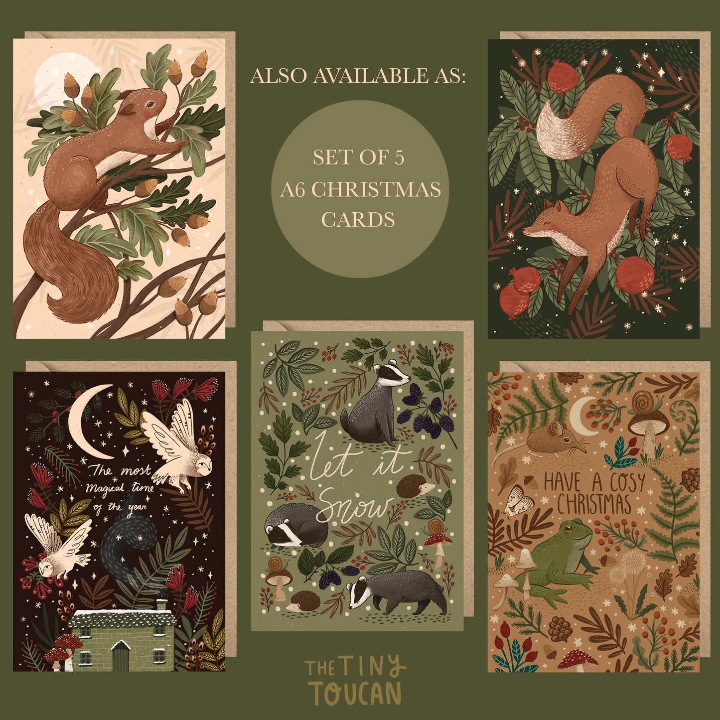 Frog and Shrew Christmas Card
