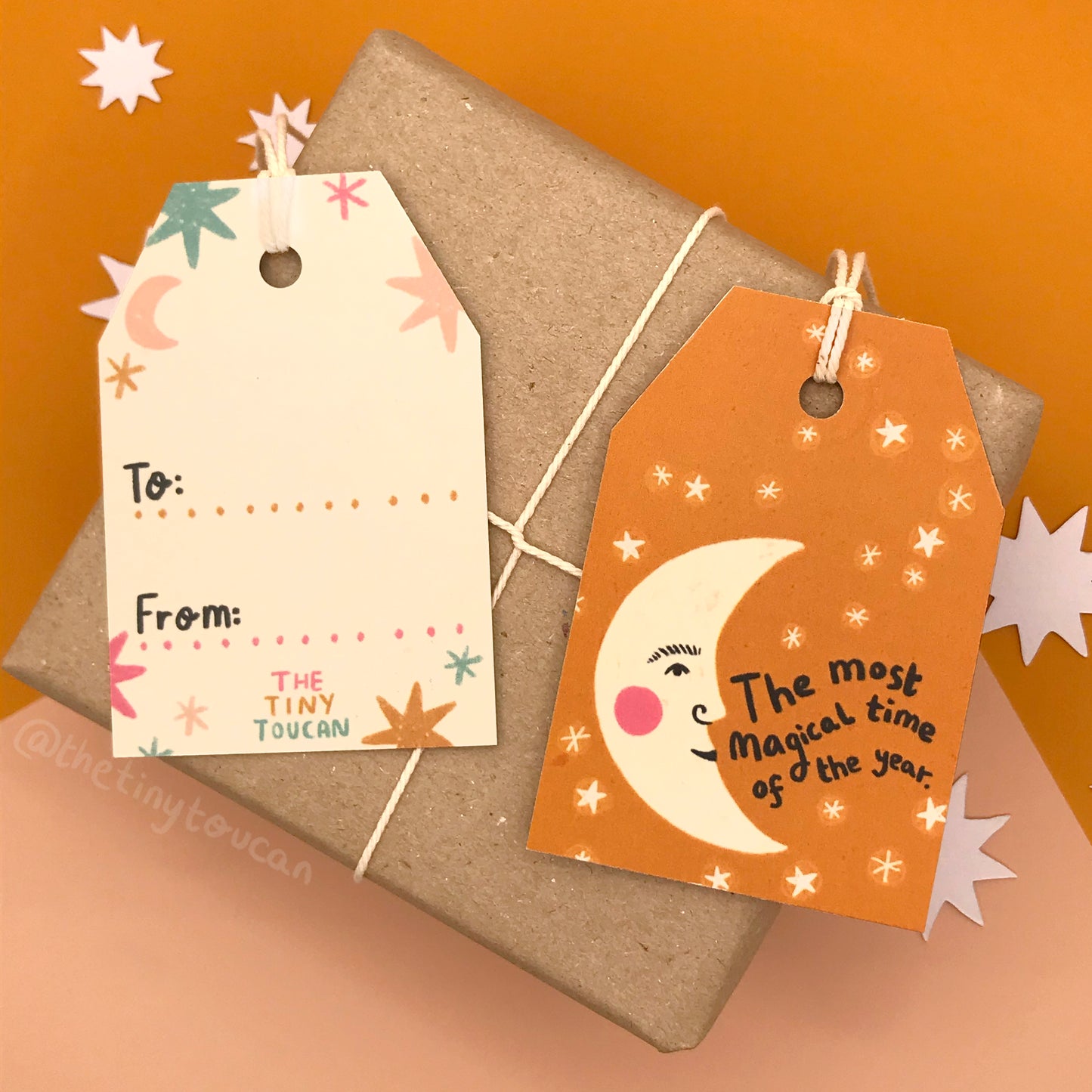 Set of 9 Colour Pop Christmas Gift Tags