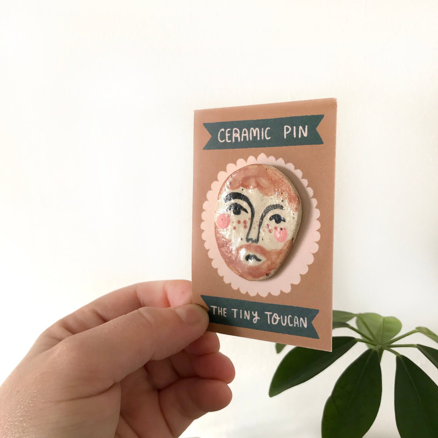 Ceramic Face Pin