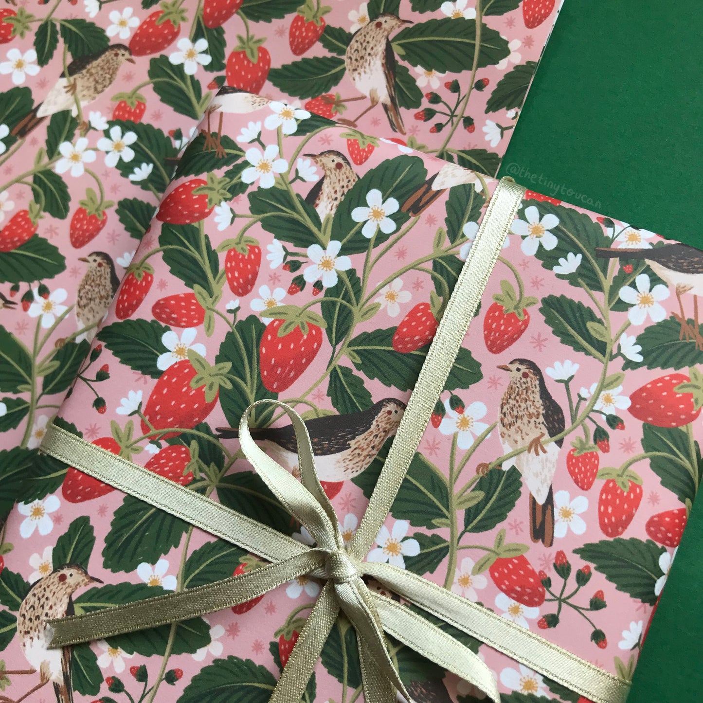 Strawberry Birds Gift Wrap