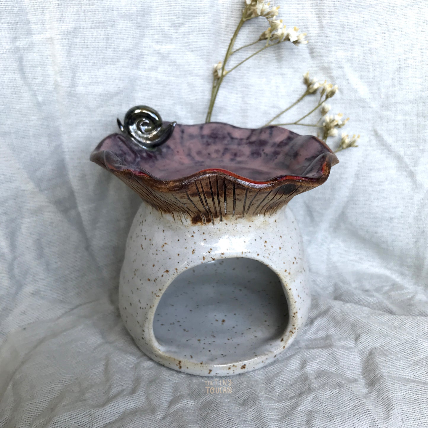 Mushroom Oil Burner with Snail