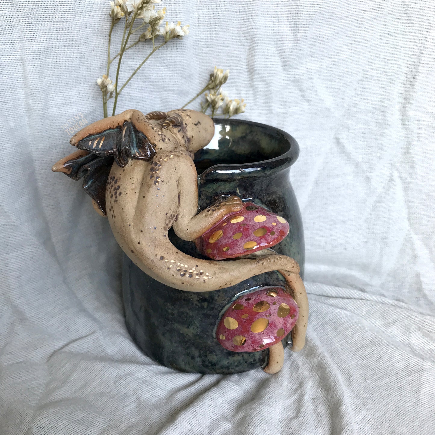 Dragon and Mushroom Vase