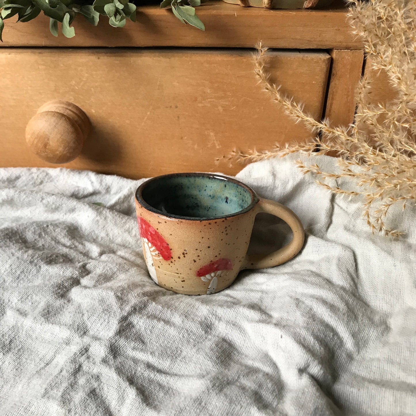 Mushroom Espresso Cup in Teal