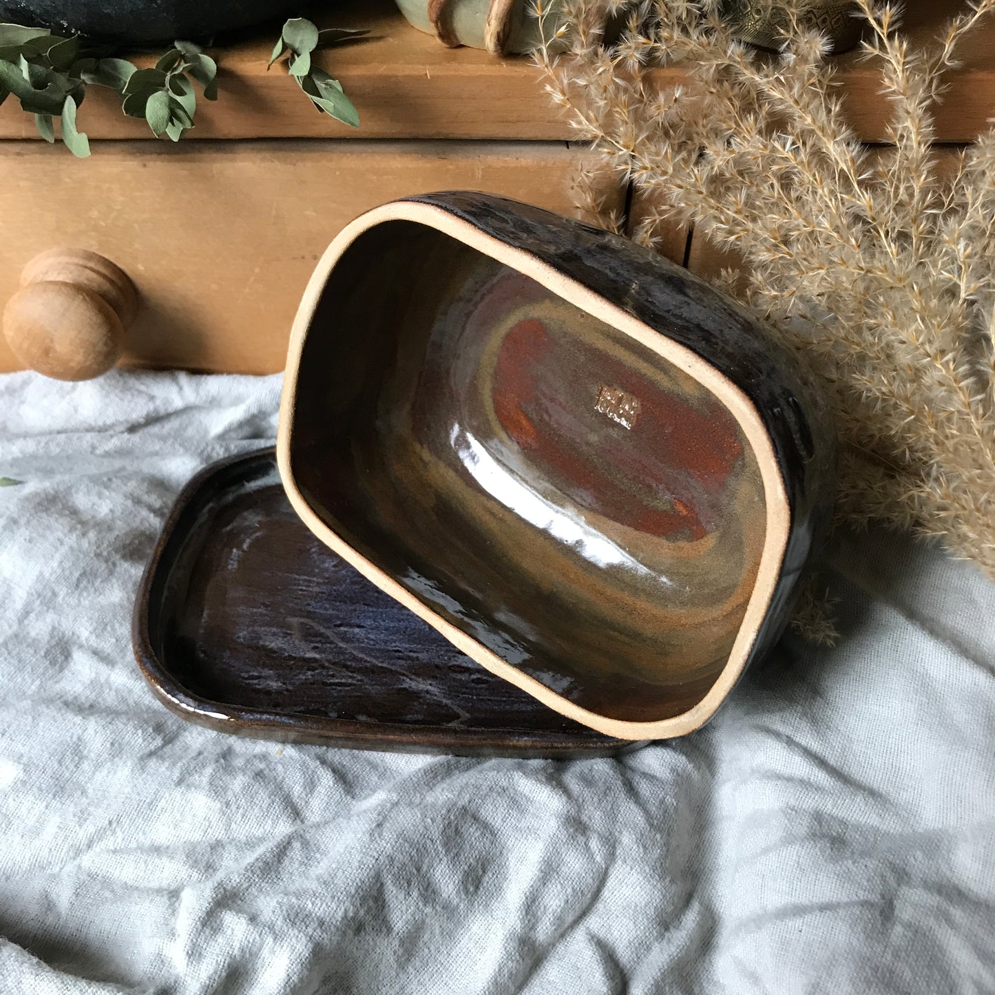 Sleeping Long Dog Butter Dish