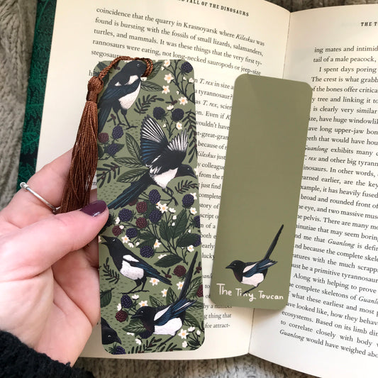 Magpies and Blackberries Bookmark