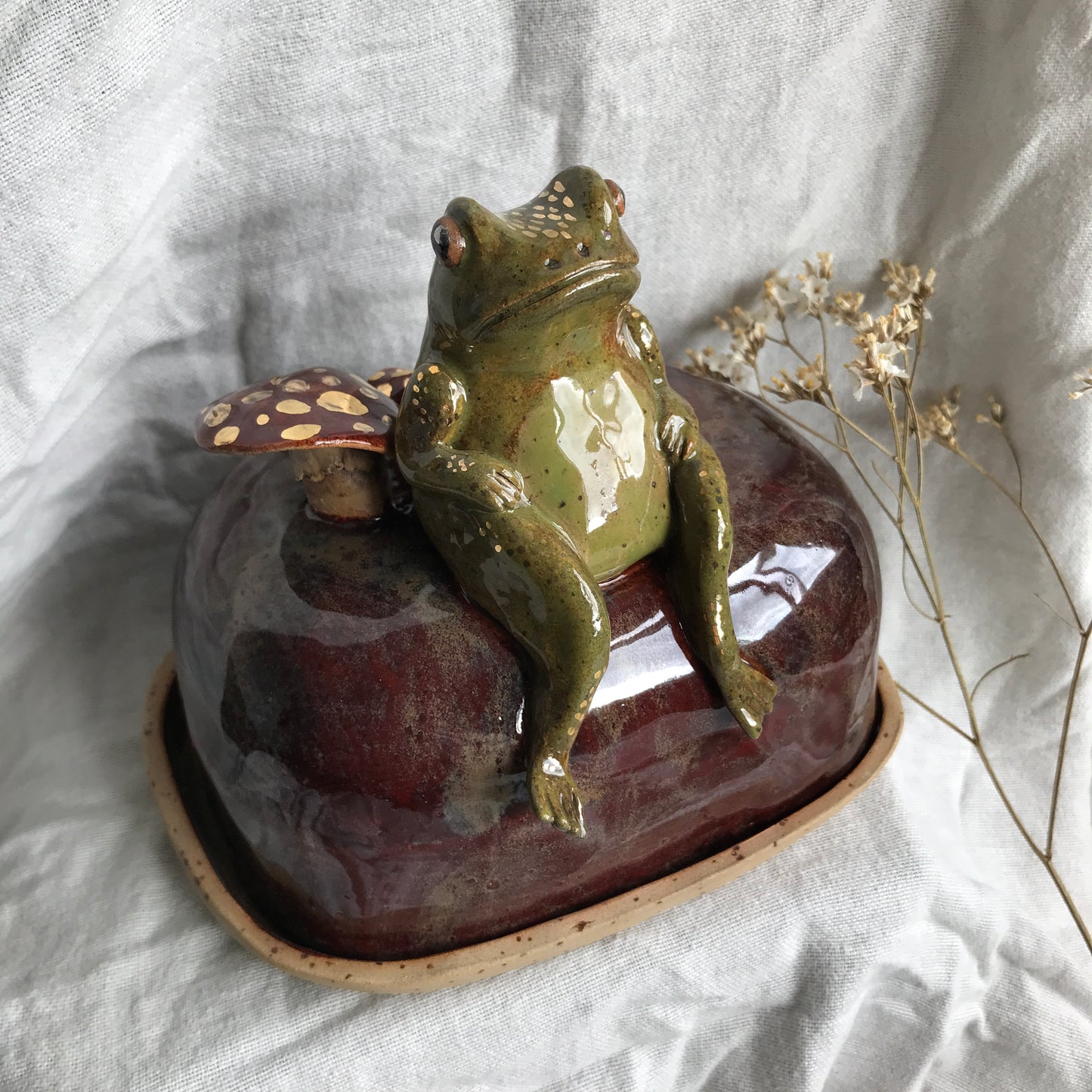 Frog and Snail Butter Dish