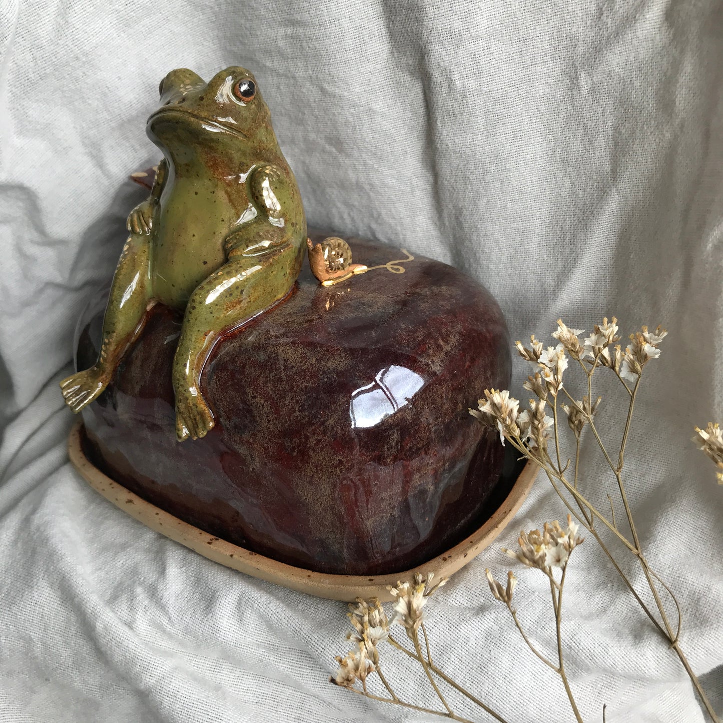 Frog and Snail Butter Dish