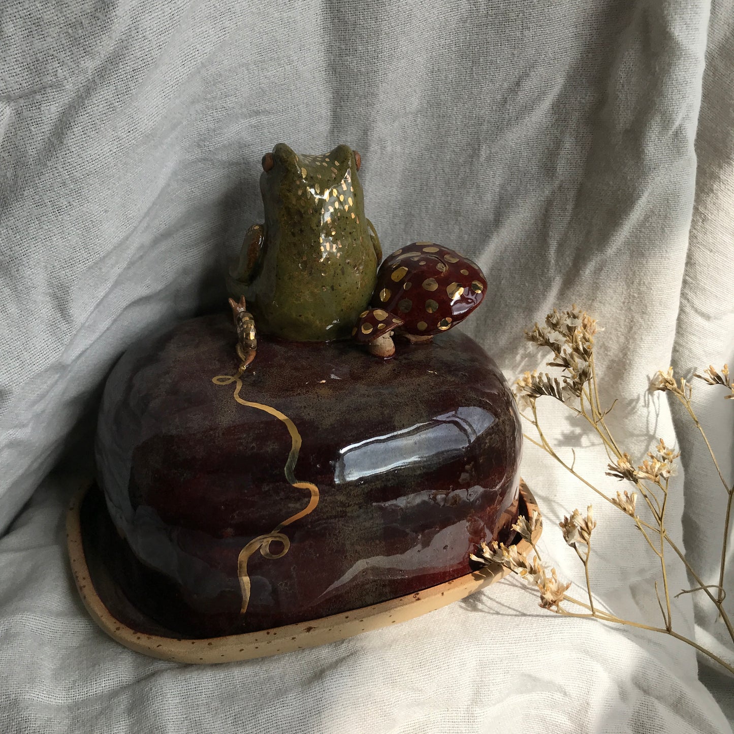 Frog and Snail Butter Dish