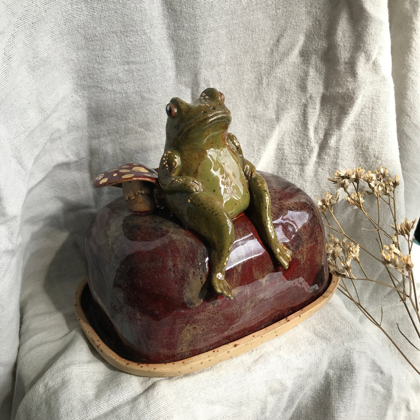 Frog and Snail Butter Dish