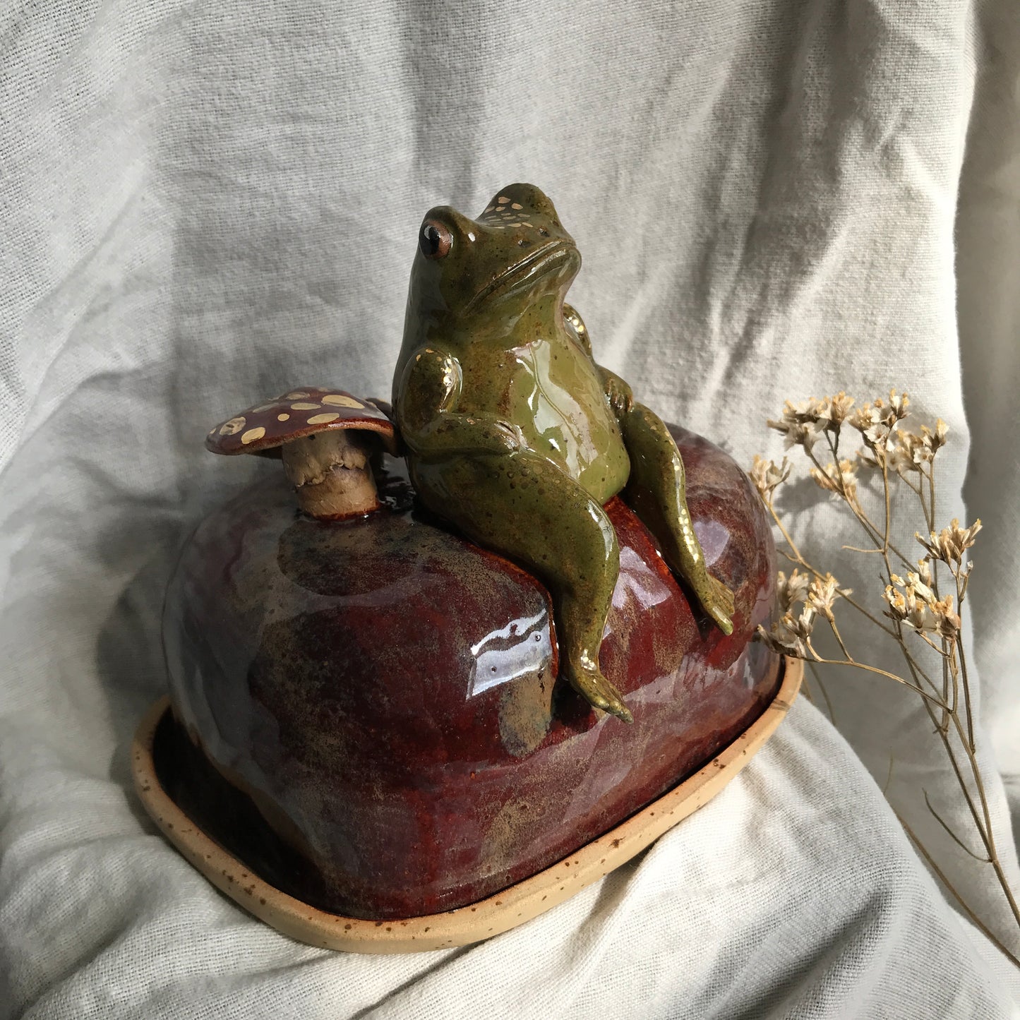 Frog and Snail Butter Dish