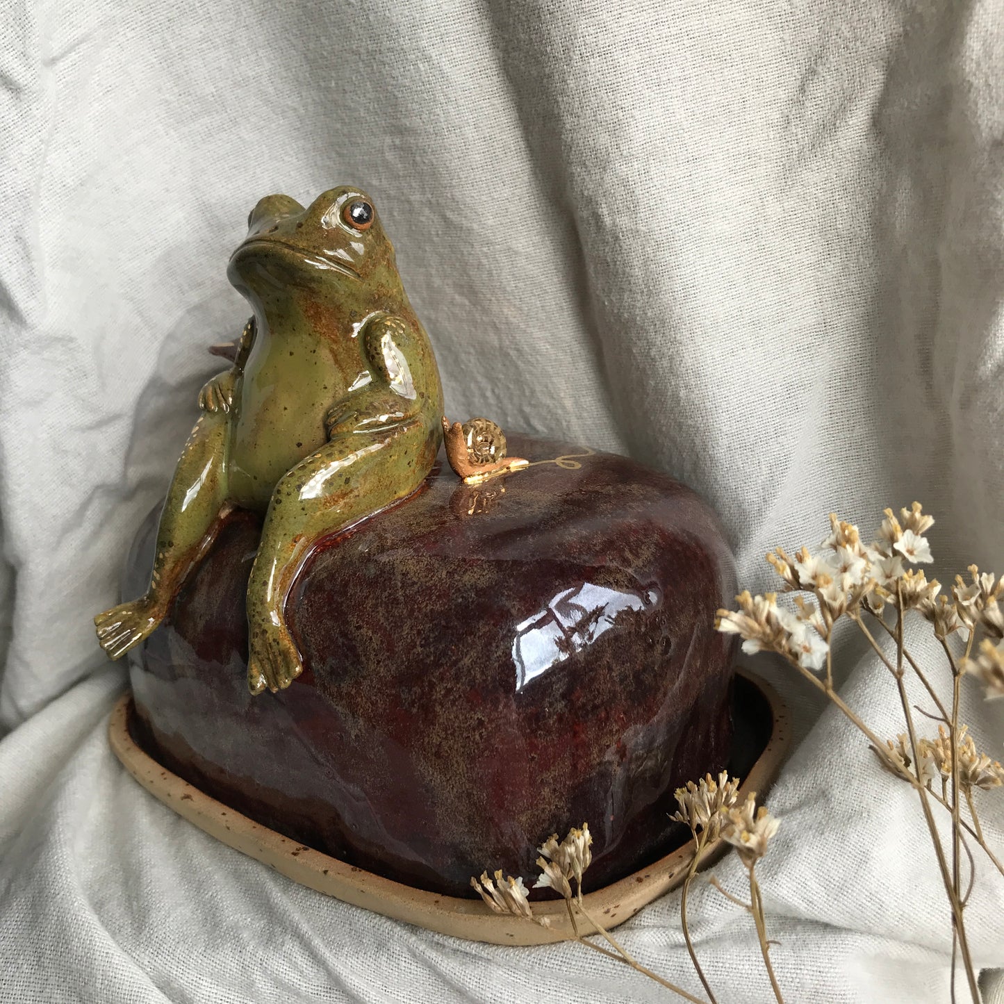 Frog and Snail Butter Dish