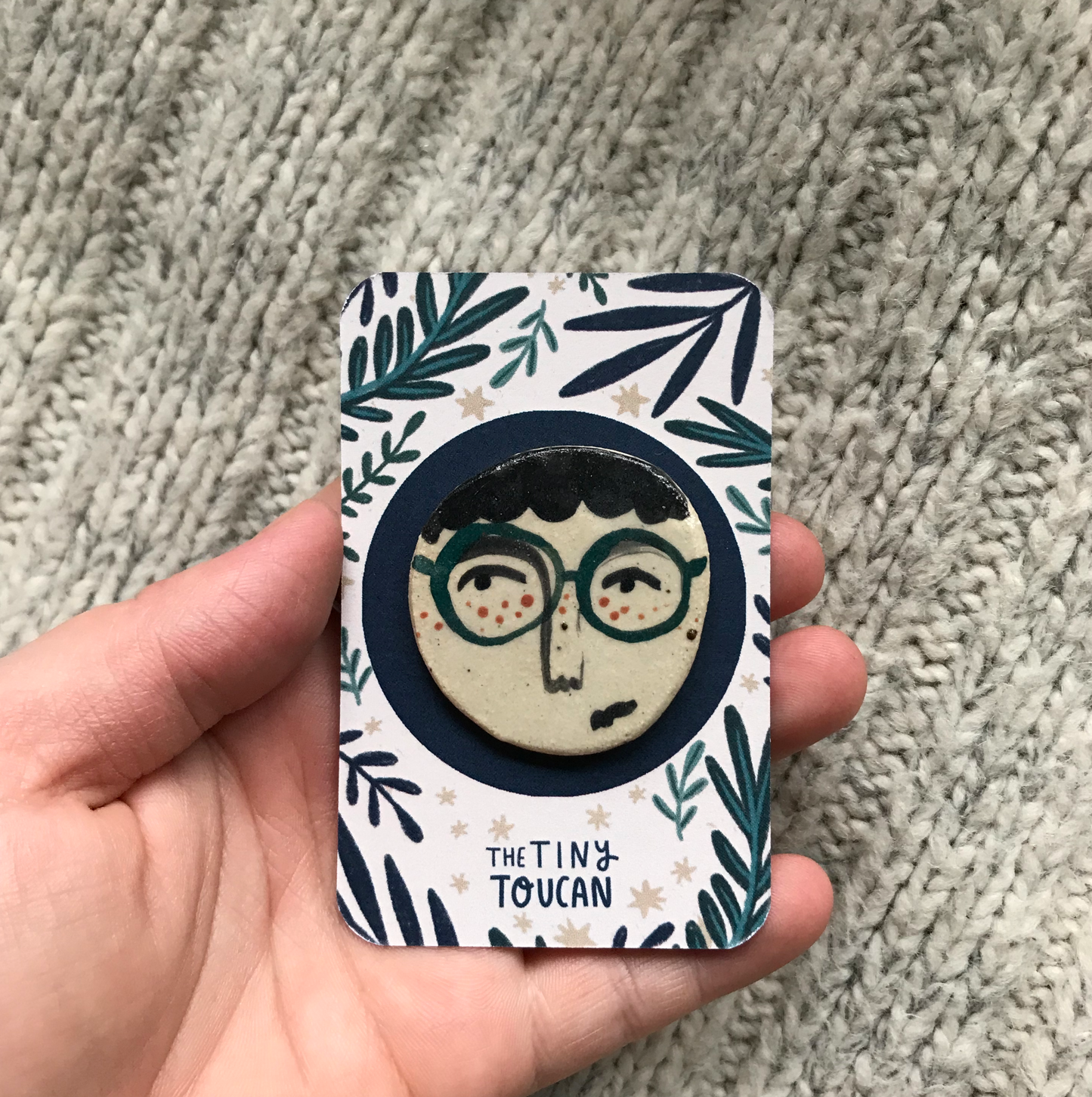 Ceramic Face Pin