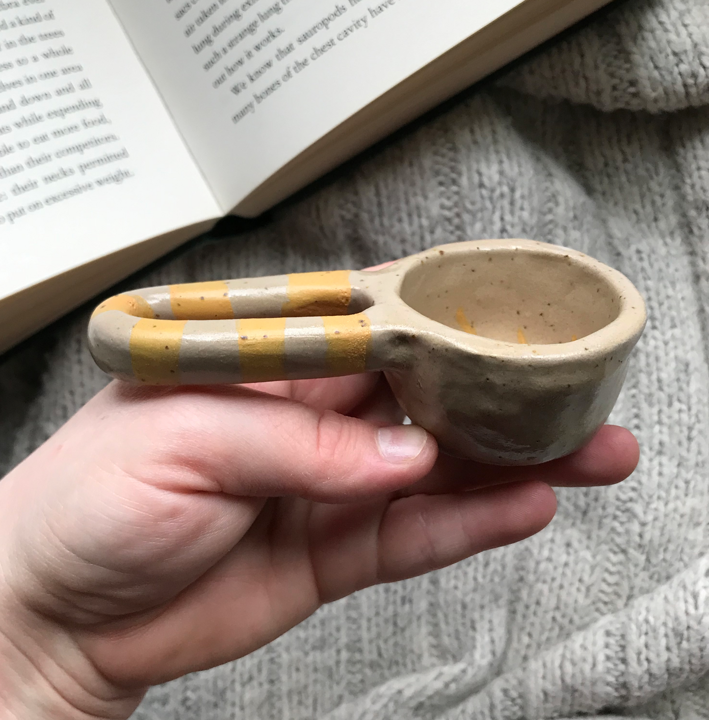 Ceramic Coffee Scoop Yellow Sun