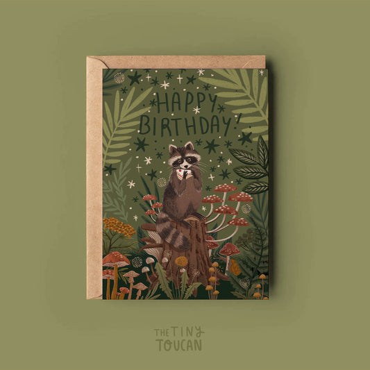 Birthday Raccoon Card