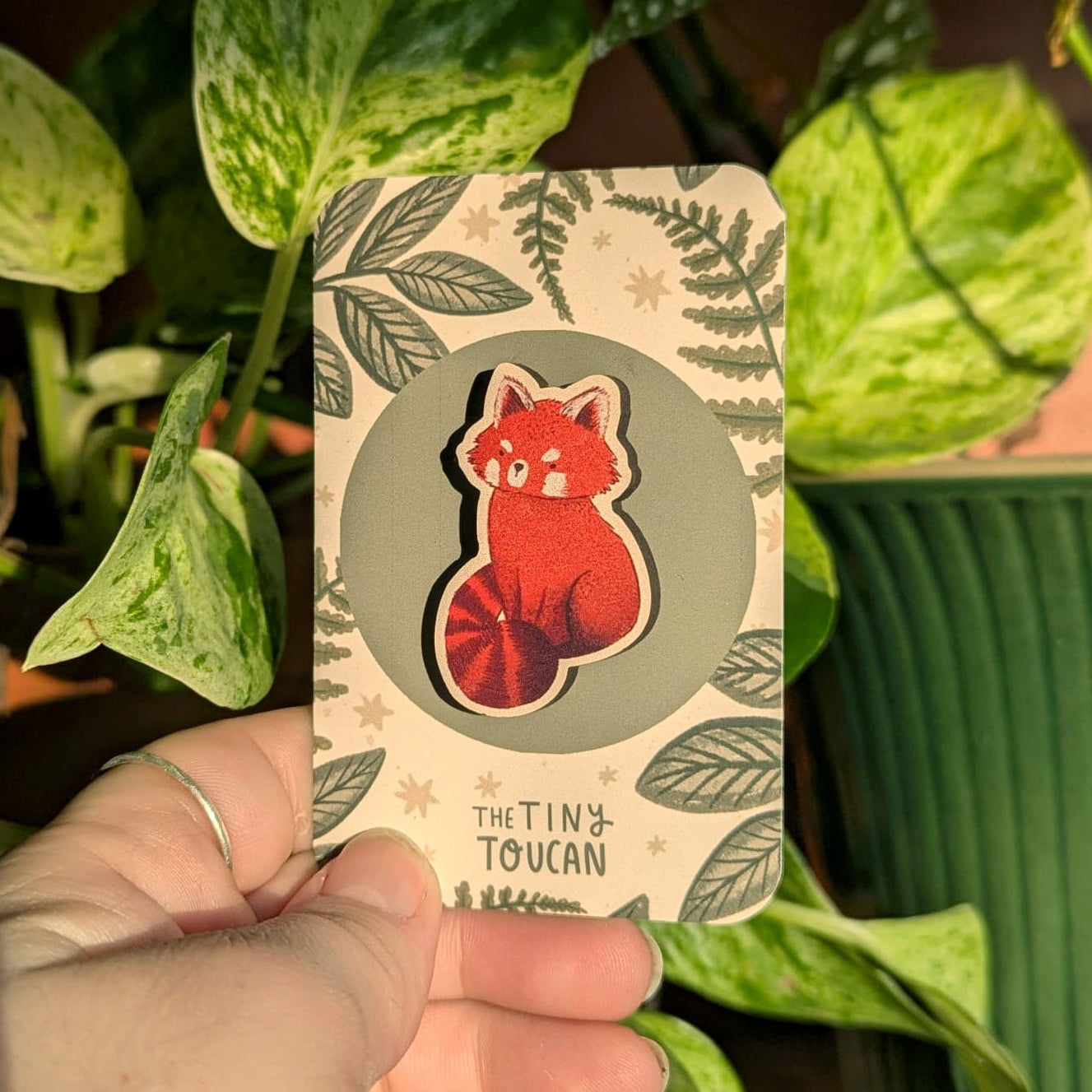 Grumpy Red Panda Pin