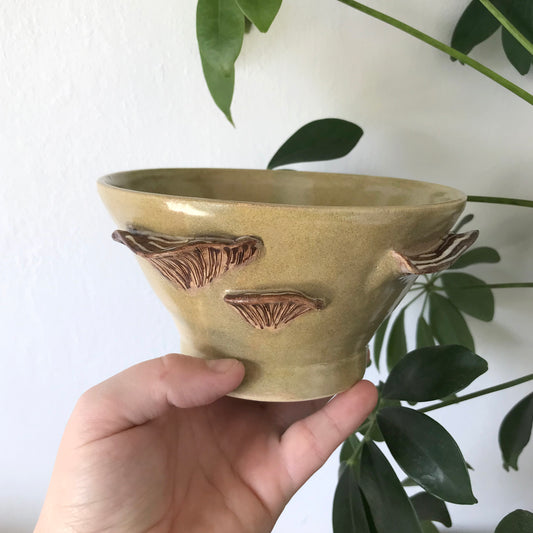 3D Mushroom Ramen Bowl in Mustard Yellow