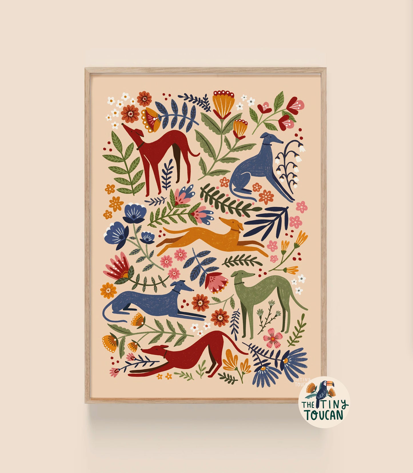 Long Dogs Fine Art Print in Autumn