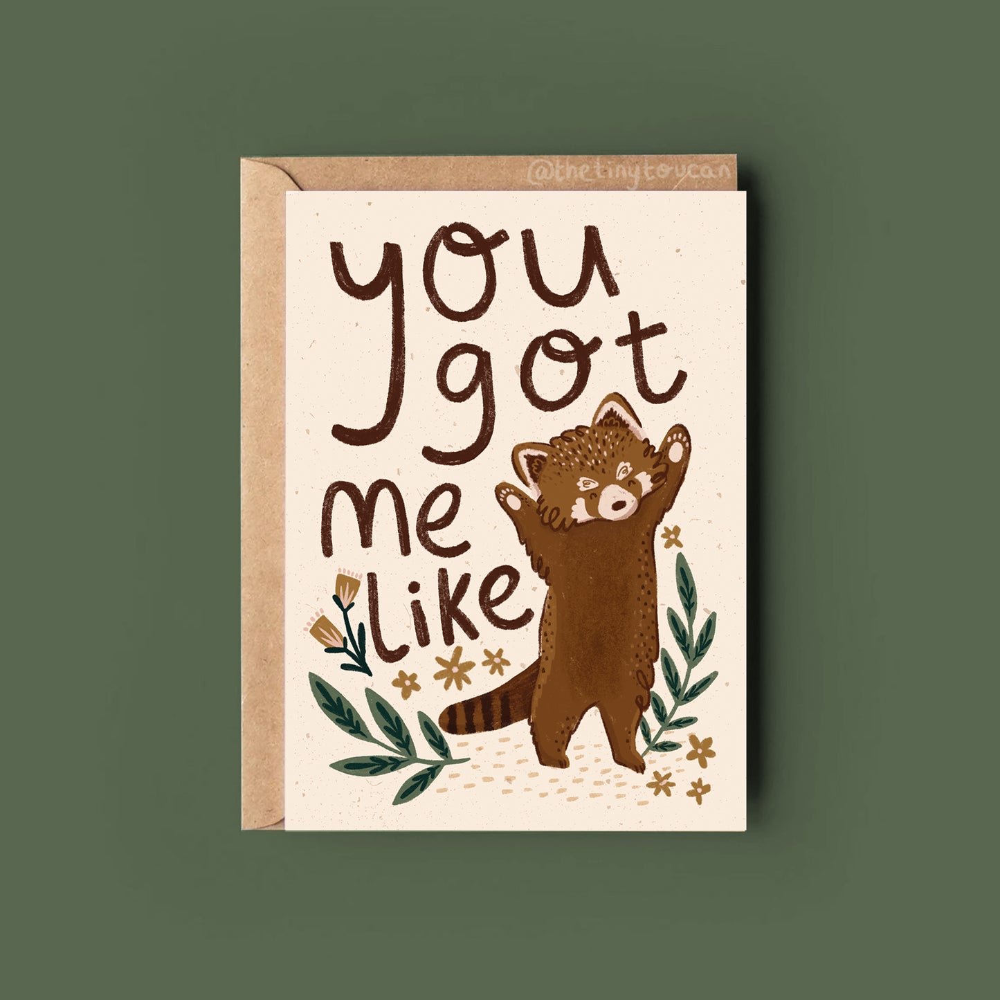 Red Panda Valentines Card