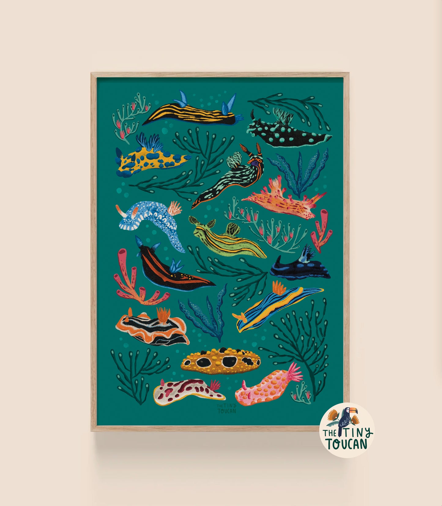 Nudibranch Sea Slug A4 Print