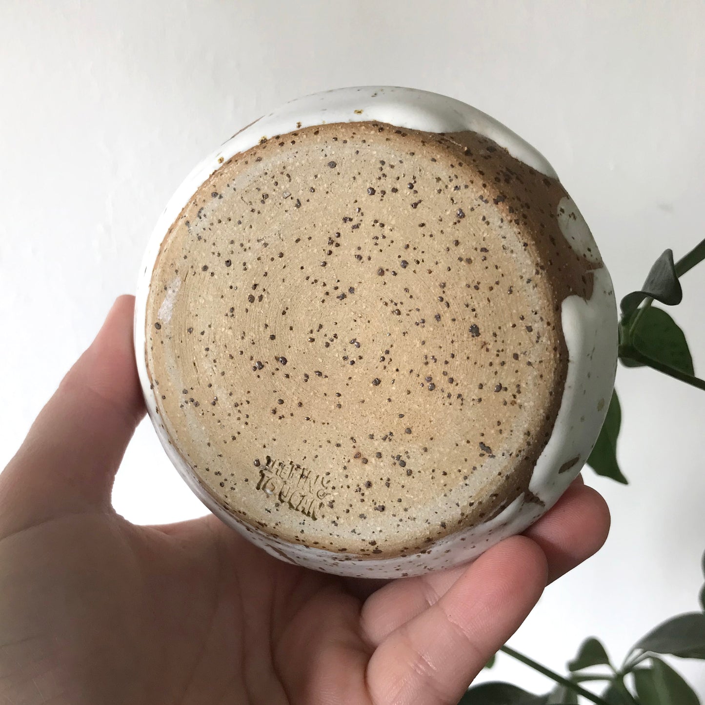 White Mushroom Dimple Mug Cup (SECOND, read description)