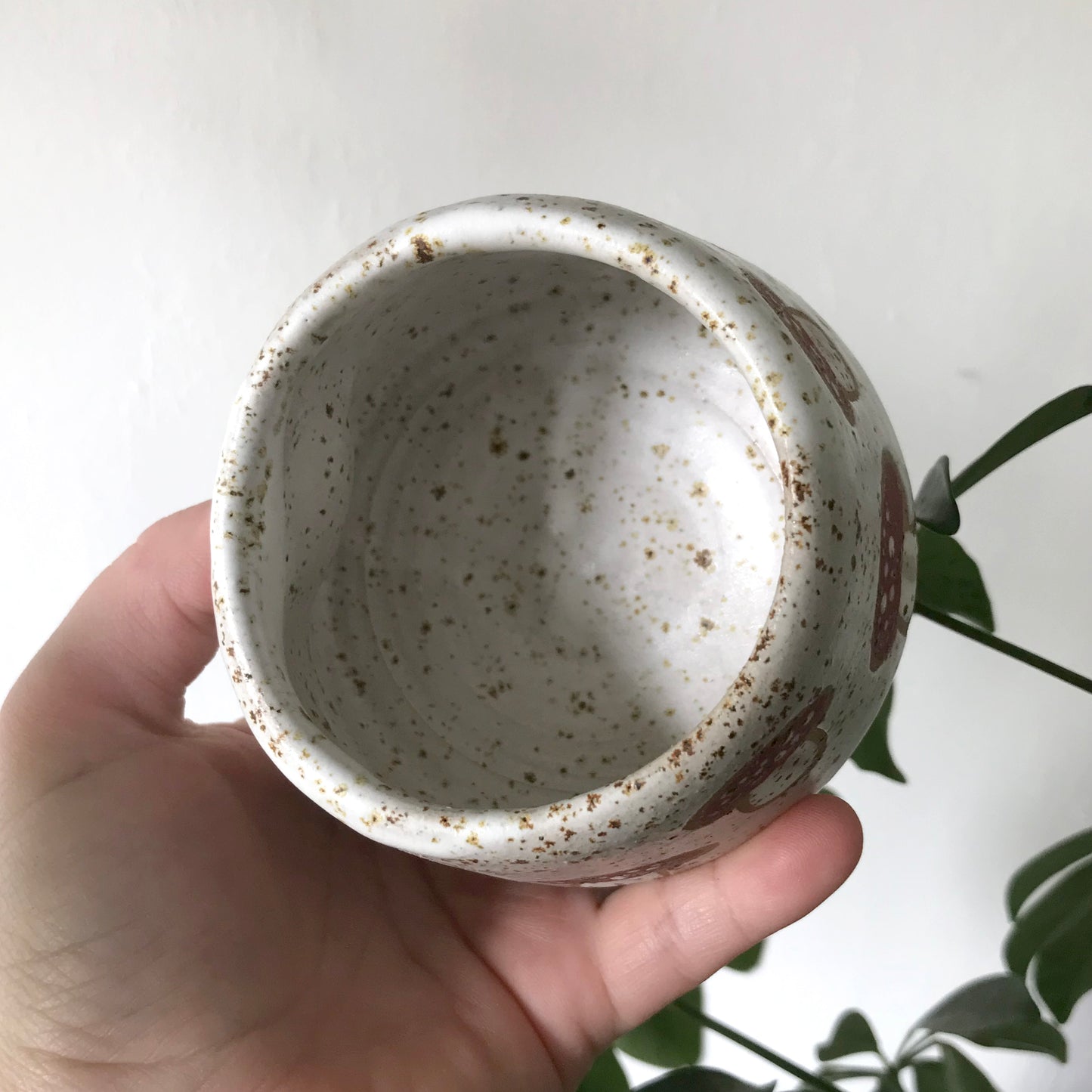 White Mushroom Dimple Mug Cup (SECOND, read description)