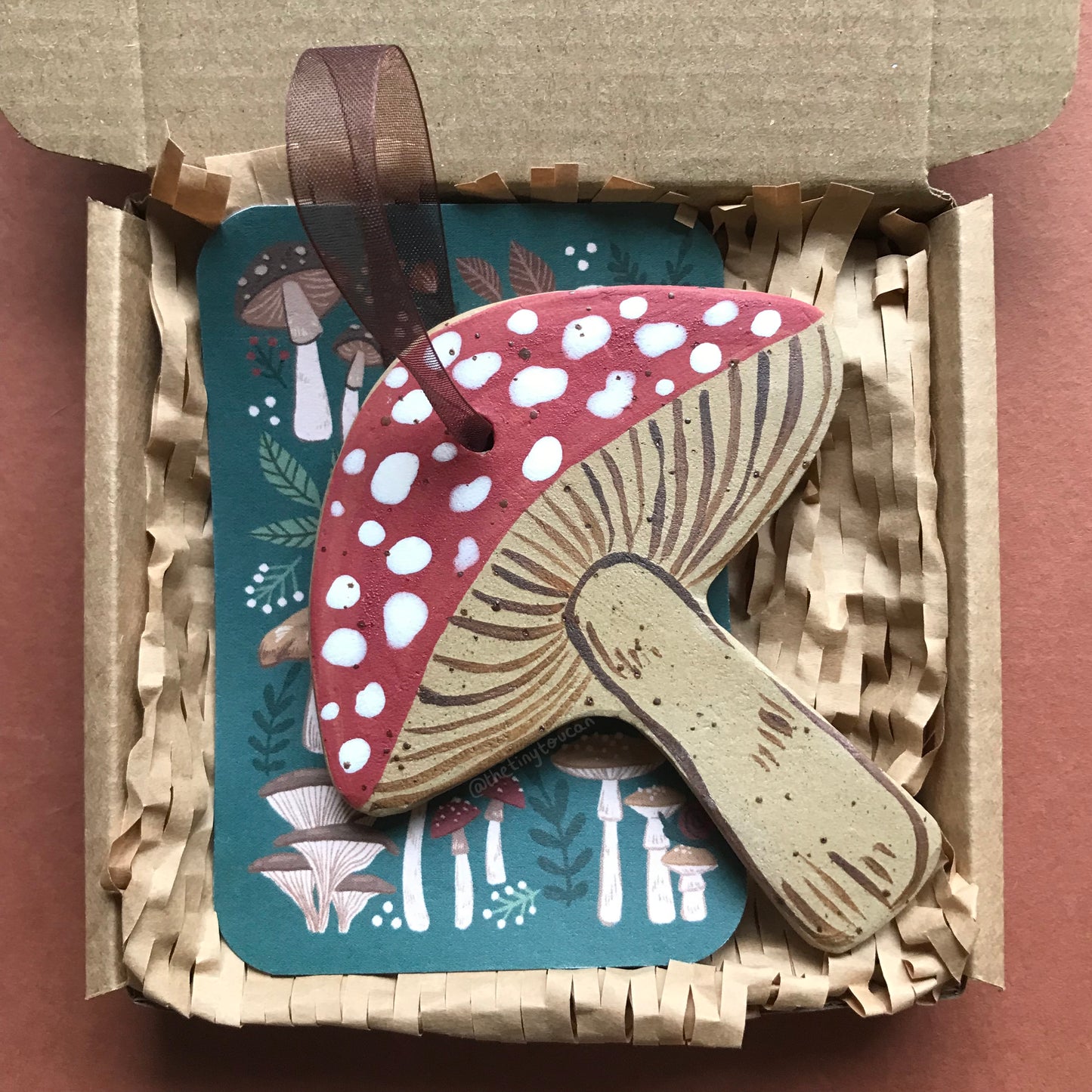 Speckled Mushroom Ornament
