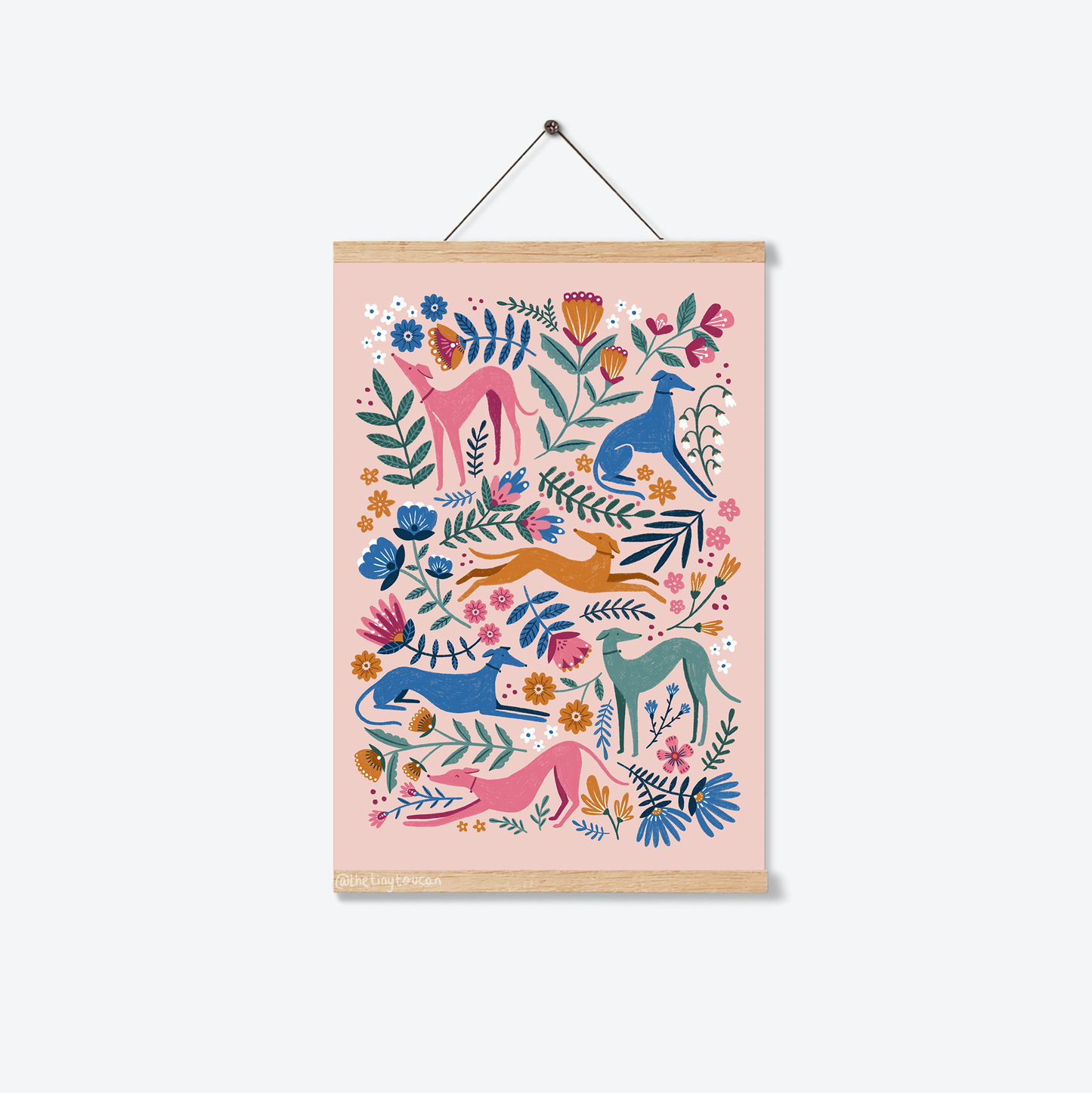 Long Dogs Fine Art Print in Spring