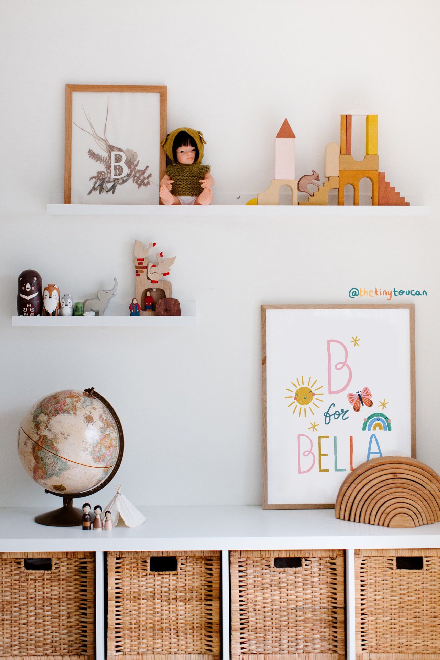 ANIMAL ALPHABET NAME Art (personalised) Name A4/A3 print. Choose any colours- Nursery Wall Art- Interior Decor