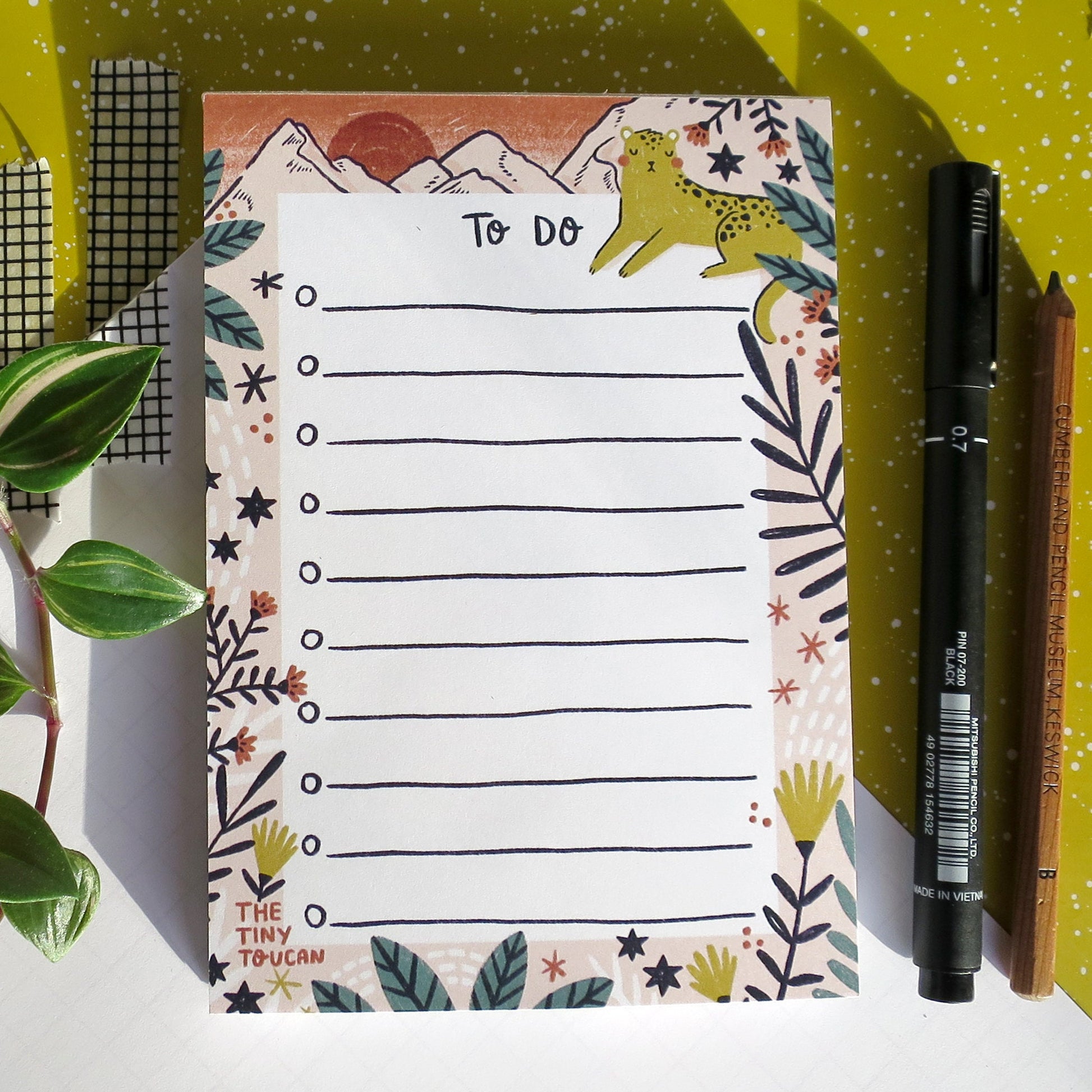 DAYTIME TO-DO  List. A6. Magnetic Option. Fsc Certified responsible paper. Made in the Uk. Memo. Cute Eco Stationery. Sustainable Gifting.